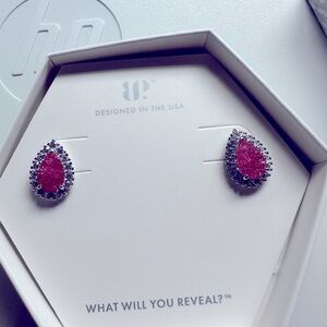 Bomb party the sterling club: Silver and pink Tourmaline Teardrop Earrings